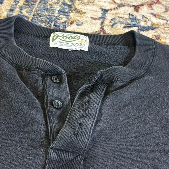 roots canada sporting goods long sleeve heavy sweatshirt black large men/unisex - Picture 6 of 16